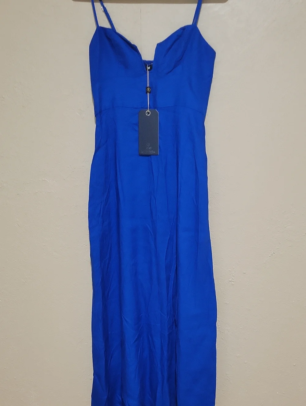 Forum Cobalt Blue Spaghetti-Strap Maxi Dress